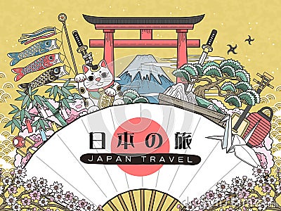 Gorgeous Japan travel poster Vector Illustration