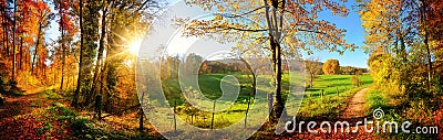Gorgeous landscape panorama in autumn Stock Photo