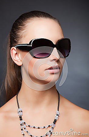 Gorgeous look with sunglasses Stock Photo