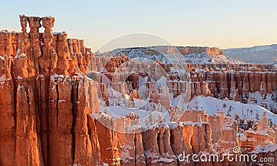 Bryce Canyon Winter Hoodoos Stock Photo