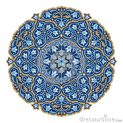 Gorgeous round arabesque pattern Vector Illustration