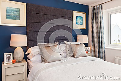 Gorgeous show home bedroom interior Editorial Stock Photo