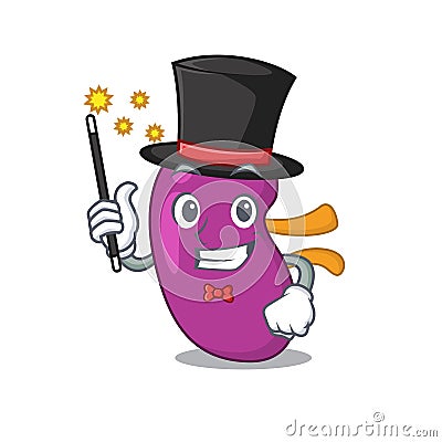 A gorgeous smart Magician of kidney cartoon design style Vector Illustration