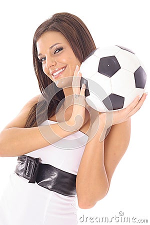 Gorgeous soccer girl Stock Photo