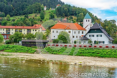 gorgeous town of Lasco in Slovenia with the Spica river bank Stock Photo