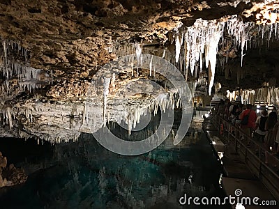 Gorgeous view of Crystal Caves of Bermuda. Editorial Stock Photo