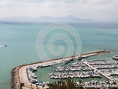 Gorgeous view from the observation deck Sidi Bou said in Tunisia, for the sake of this picture is to go there Stock Photo