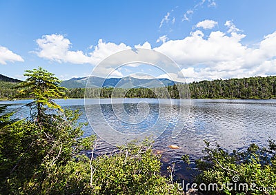 Lonesome Lake beautiful lake view in the Summer, New Hampshire Stock Photo