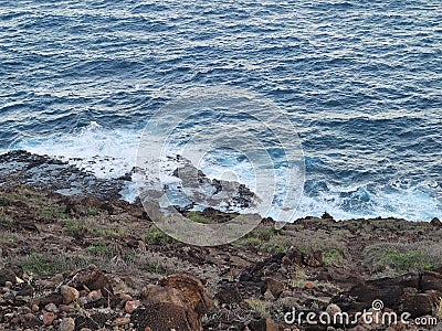 Gorgeous Waves versus Oahu Shore Stock Photo