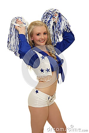 Gorgeous young cheerleader Stock Photo