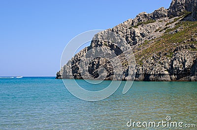 Gorgona beach on Rhodes island - Greece Stock Photo