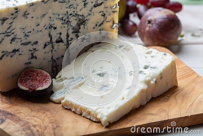 Gorgonzola picant and dolce Italian blue cheese, made from unskimmed cow's milk in North of Italy Stock Photo