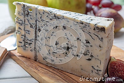 Gorgonzola picant Italian blue cheese, made from unskimmed cow`s milk in North of Italy Stock Photo