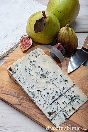 Gorgonzola picant Italian blue cheese, made from unskimmed cow's milk in North of Italy Stock Photo