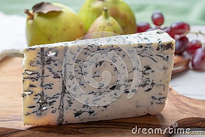 Gorgonzola picant Italian blue cheese, made from unskimmed cow\'s milk in North of Italy Stock Photo