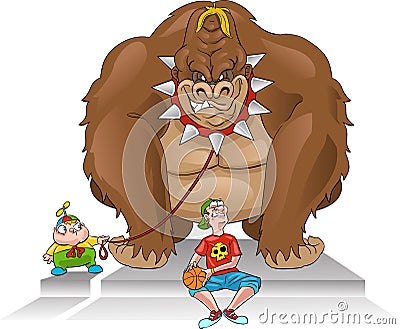 Gorilla bodyguard / bully Vector Illustration