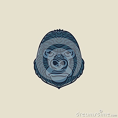 Gorilla Head Vector Illustration