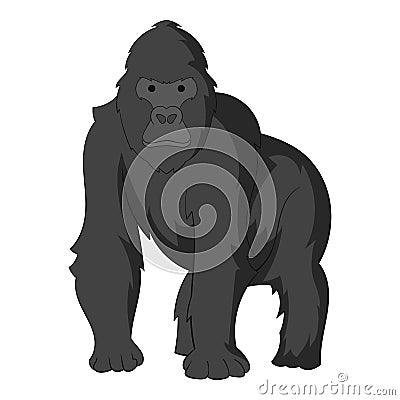 Gorilla icon, cartoon style Vector Illustration