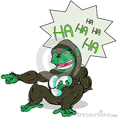 Gorilla laugh out lound Vector Illustration