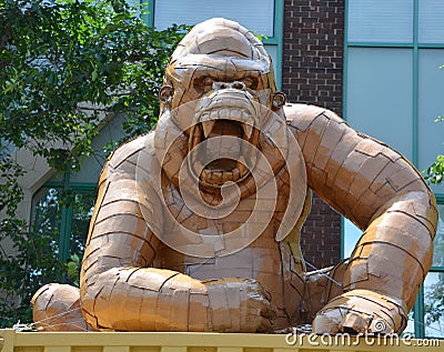 Gorilla statue by Laurence ValliEres Editorial Stock Photo