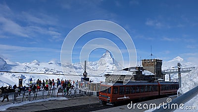 Gornergrat bahn, Zermatt, Matterhorn Editorial Stock Photo
