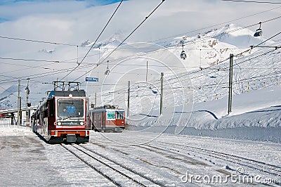 Gornergratbahn train Editorial Stock Photo