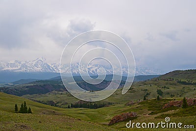 Russia, Severo-Chuiskiy ridge, Belukha Mountain, mountain pass, Chuiskaya Valley, far from civilization Stock Photo