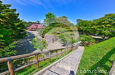 Goryokaku Park in summer in Hakodate, Hokkaido, Japan. Stock Photo