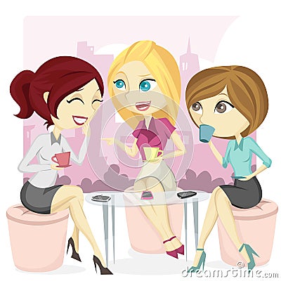 Gossip Office Girl Vector Illustration