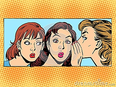 Gossip woman girlfriend Vector Illustration