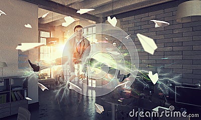 He is got the deal . Mixed media Stock Photo