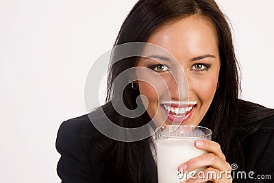 Got Milk Woman Enjoys Getting Drink Mustache Stock Photo