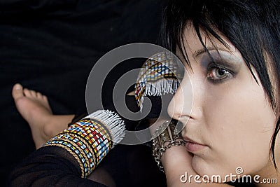 Goth Woman Multiple Angles Stock Photo