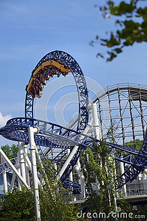 Sweden Gothenburg Liseberg Roller Coaster. Editorial Stock Photo