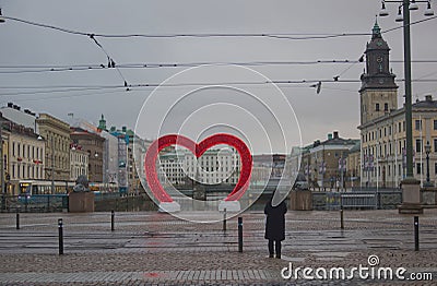 Gothenburg Sweden. Circa December 2023: Early morning at street named 