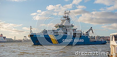 Coast Guard KBV 002 Triton (IMO 9380453) in Gothenburg harbor.. Editorial Stock Photo