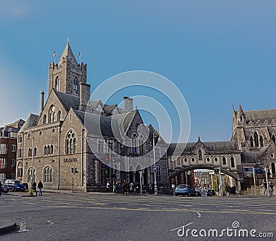 Gothic architecture of the Dublinia museum, dublin Ireland Editorial Stock Photo
