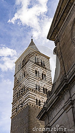 Gothic belfry of the Cathedral of San Lorenzo Stock Photo