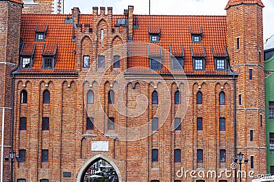 Gothic Mariacka Gate in Gdansk Editorial Stock Photo