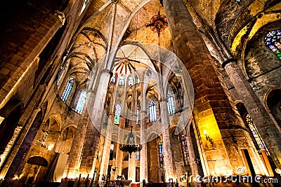 Gothic Cathedral in Barcelona Editorial Stock Photo
