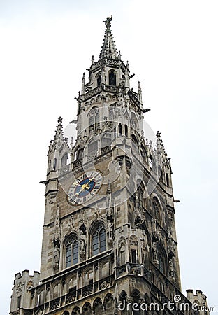 Gothic chapel tower with clock Stock Photo