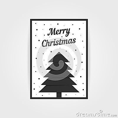 Gothic christmas card with black xmas tree Vector Illustration