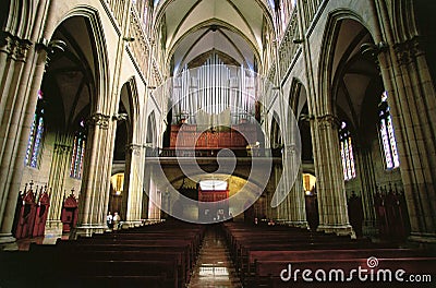 Gothic church interior Stock Photo