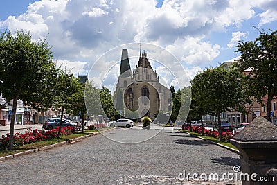Rakovnik, Czech Republic - July 2, 2022 - the Gothic church of St. Bartholomew on a sunny summer afternoon Editorial Stock Photo