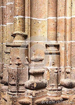 A gothic column base, from segovia Stock Photo