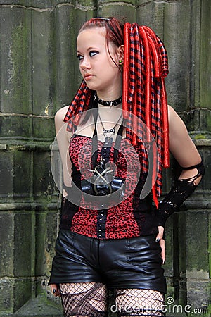 Gothic cyber girl hair extensions