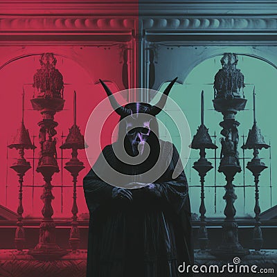 Gothic Demon: Iconic Album Cover Inspired Deathcore Artwork Stock Photo