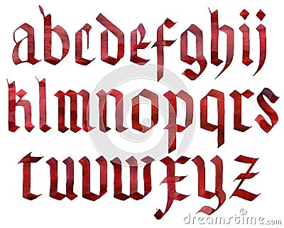 Gothic font alphabet Stock Photo