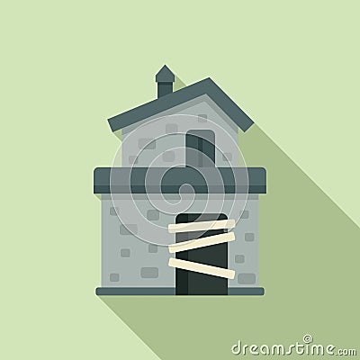 Gothic house icon flat vector. Creepy horror Vector Illustration