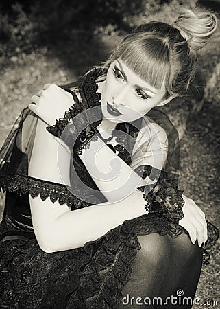 Gothic lolita portrait Stock Photo